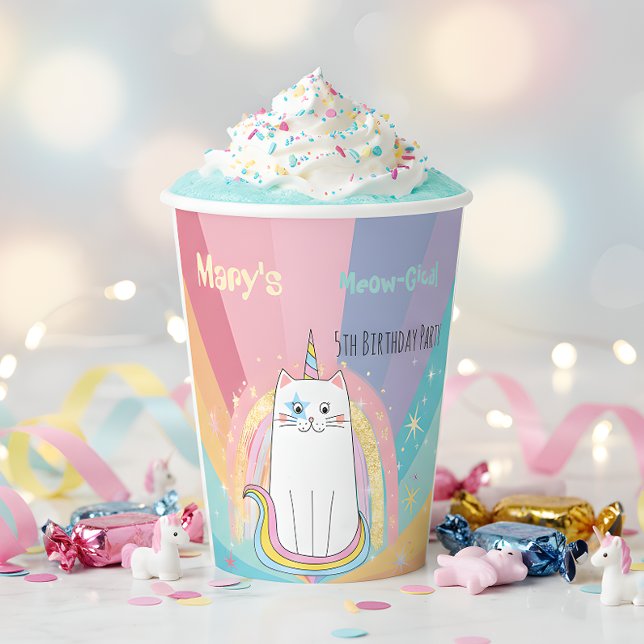 Caticorn Meow-Gical Birthday Girl Pappbecher (Von Creator hochgeladen)