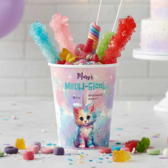 Caticorn Meow Gical Birthday Pappbecher (Von Creator hochgeladen)