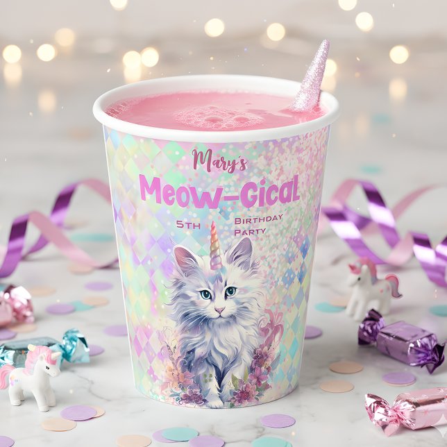 Caticorn Meow Gical Birthday Pappbecher (Von Creator hochgeladen)