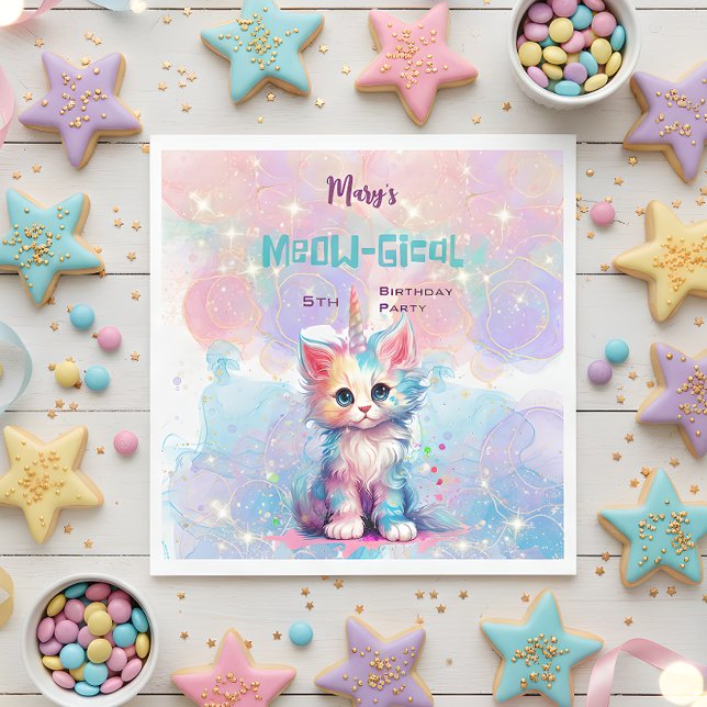 Caticorn Meow Gical Birthday Serviette (Von Creator hochgeladen)