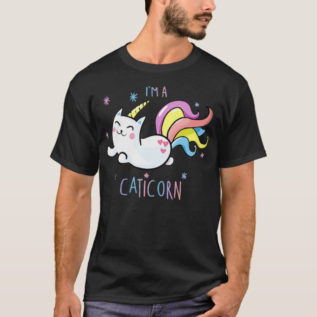 Caticorn Meowgical Rainbow  Cat Kittycorn T-Shirt (Vorderseite)