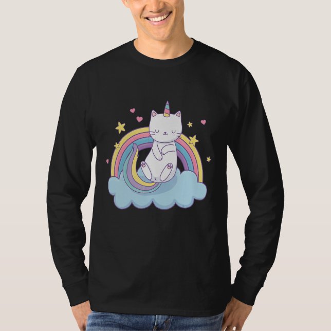 Caticorn mit Rainbow Kittycorn T-Shirt (Vorderseite)