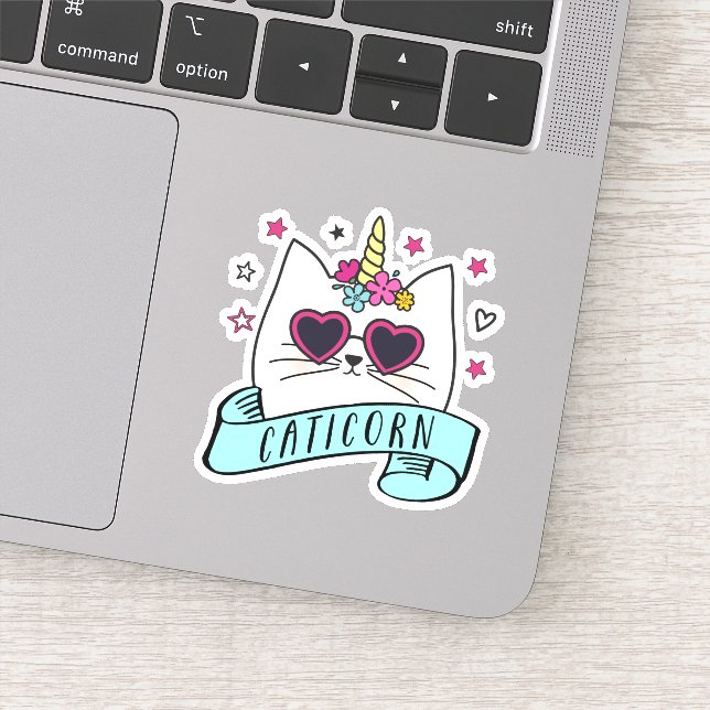 Caticorn Niedlich Kawaii Unicorn Cat Aufkleber (Detail)