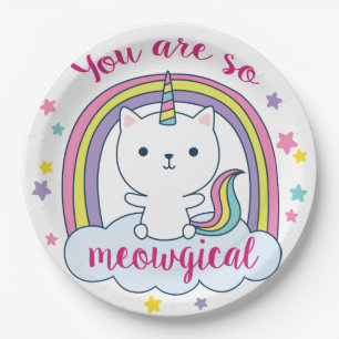 Caticorn   Papierplatte   weiß Pappteller