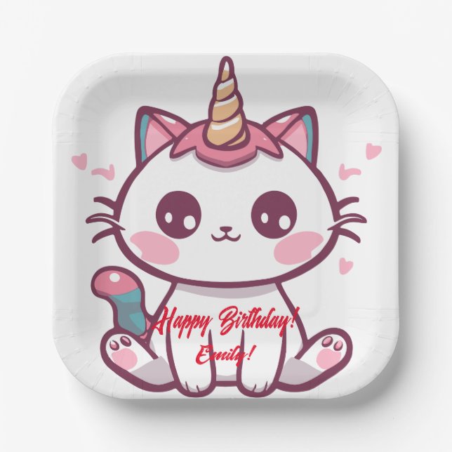 Caticorn Pappteller (Vorderseite)