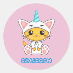 Caticorn Runder Aufkleber