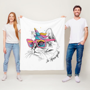 Caticorn so Meowgical Fleecedecke