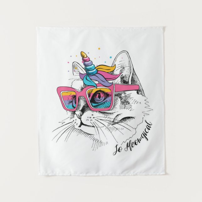 Caticorn | so Meowgical Wandteppich (Vorderseite)