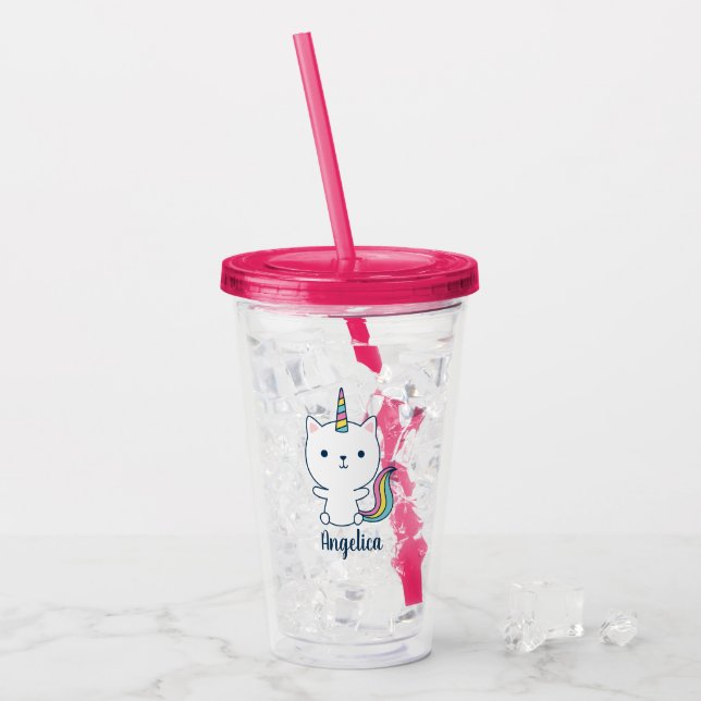 Caticorn | Wasserflasche | Acryltrinkbecher (Vorderseite Ice)