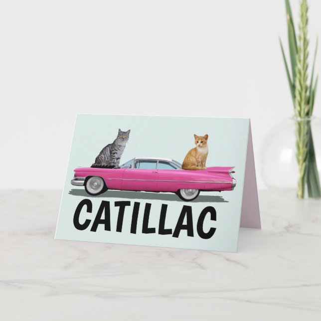 CATILLAC CHAT ROSE CLASSIQUE CARTES D'ANNIVERSAIRE (Devant)