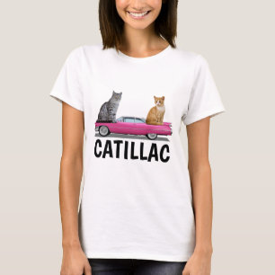 CATILLAC CHAT ROSE CLASSIQUE DE VOITURE T-SHIRTS