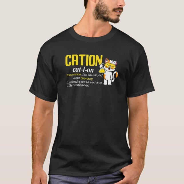 Cation Cute Science Cat Pawsitive Chemistry Teache T-Shirt (Vorderseite)