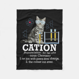 Cation - Funny Chemistry Spaß Science Teacher Cat Fleecedecke