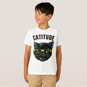 CATITUDE KIDS Funny Cat T - Shirt