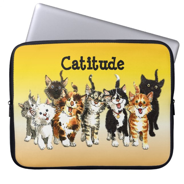 Catitude Niedlich Kitekatzen Laptop-Sieb Laptopschutzhülle (Vorderseite)