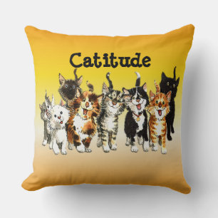 Catitude Niedlich Kitty Cats Throw Kissen