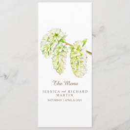 Catkins de saule vert aquarelle menu mariage