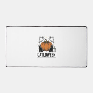 Catloween schwarze Katze Geist Halloween Vektor De Schreibtischunterlage