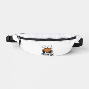 Catloween schwarze Katze Geist Halloween Vektordes Bauchtasche