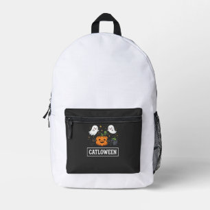 Catloween Süße Geisterkatze Halloween Design_1 Bedruckter Rucksack