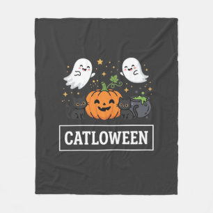 Catloween Süße Geisterkatze Halloween Design_1 Fleecedecke