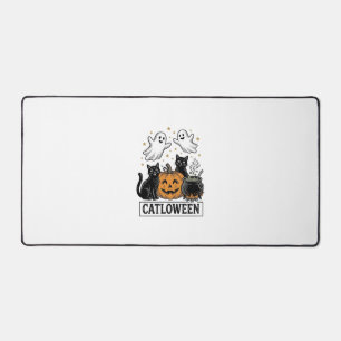 Catloween Vintage-Geisterkatze-Halloween-Shirt-Des Schreibtischunterlage