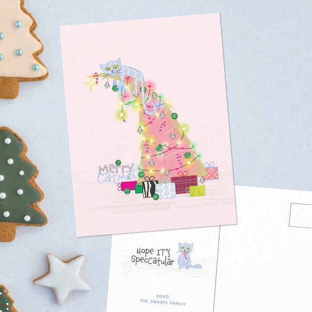 Catmas Tree Christmas Card Postkarte (Von Creator hochgeladen)