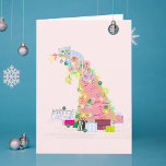 Catmus Tree Christmas Card Dankeskarte<br><div class="desc">Ein froher Catmas Gruß und eine niedliche Katze,  die in einem Weihnachtsbaum spielt.</div>