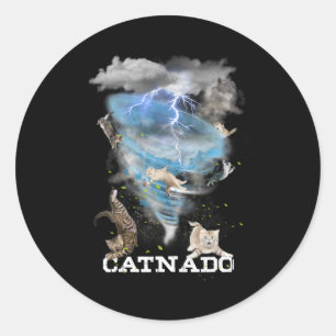 Catnado Funny Beste Grafik Niedliche Katze Lover Runder Aufkleber