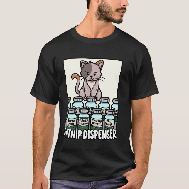 Catnip Dispenser Whisker Tickler Kitten Niedlich T-Shirt (Vorderseite)