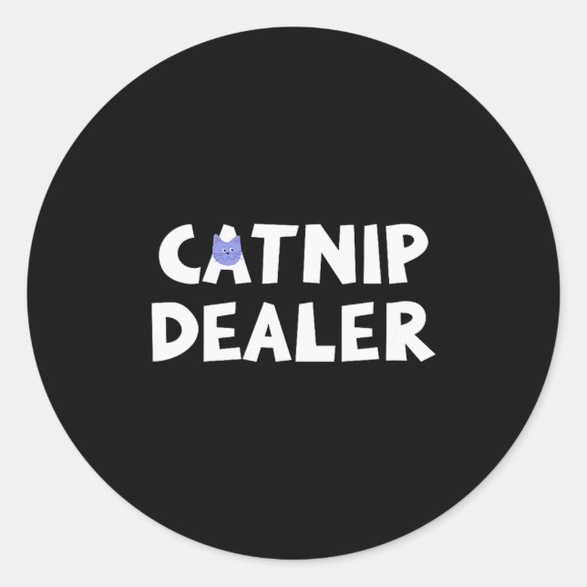 Catnip Er Funny Cat  Runder Aufkleber (Vorderseite)