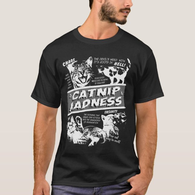Catnip Madness Cute Kitten Funny Cat Pet Humor  T-Shirt (Vorderseite)