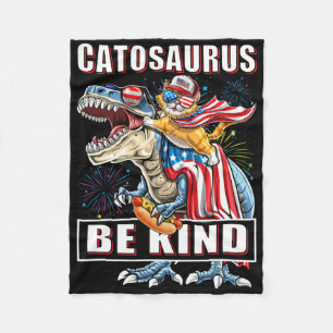 Catosaurus Funny Cat Dinosaur Meowica Fleecedecke