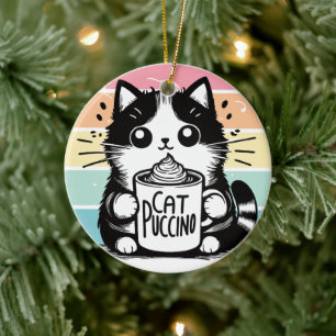 Catpuccino 3 keramik ornament