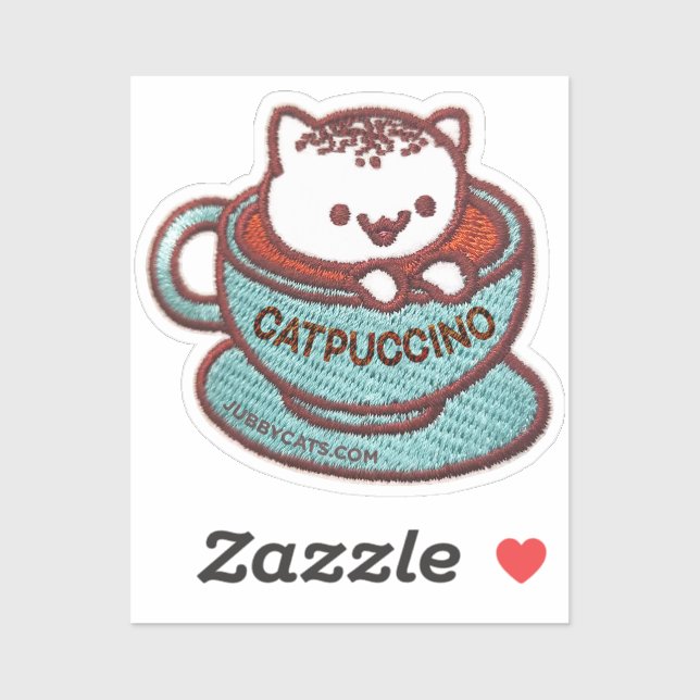 CATPUCCINO CAT bestickt Aufkleber (Blatt)