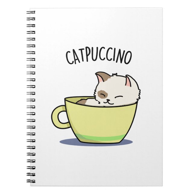 Catpuccino Funny Kitty Cat In Cup Puff Notizblock (Vorderseite)
