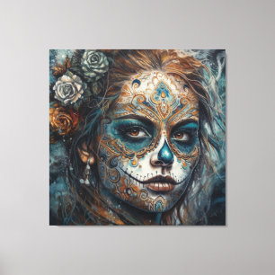 Catrina Azul Leinwanddruck