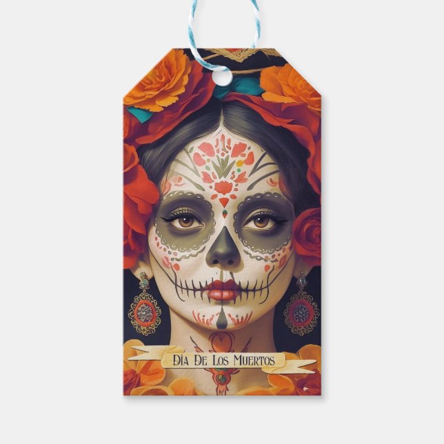 Catrina Day of the Dead 1 with text Geschenkanhänger (Vorderseite)