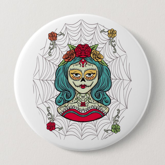 Catrina Día de Muertos Web Button (Vorderseite)