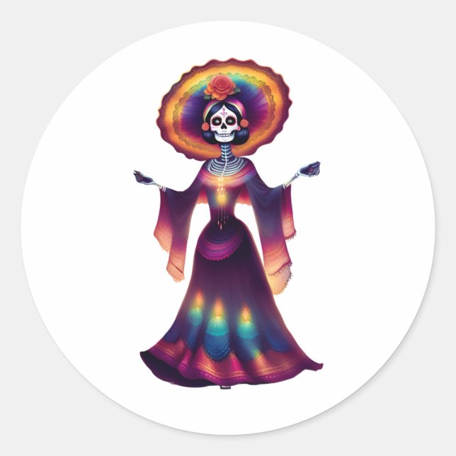 Catrina Ganzkörper Runder Aufkleber (Vorderseite)
