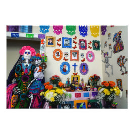 Catrina Mutter und Kind Ofrenda Fotodruck