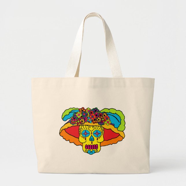 Catrina Sugar Skull Jumbo Stoffbeutel (Vorne)