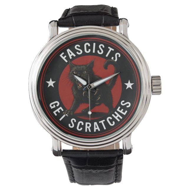 Cats Against Fascists Armbanduhr (Vorderseite)