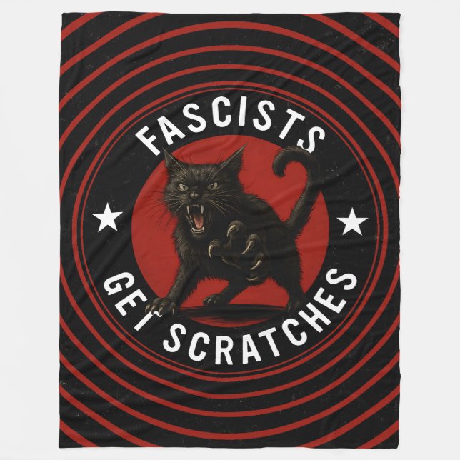 Cats Against Fascists Fleecedecke (Vorderseite)