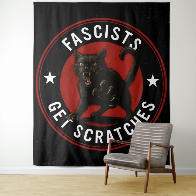 Cats Against Fascists Wandteppich (Beispiel)