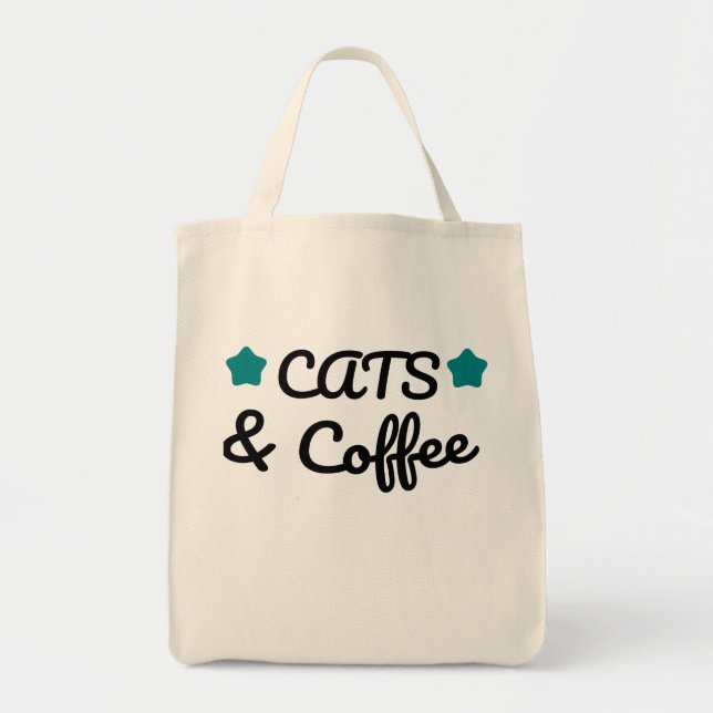 Cats and Coffee – Funny Cat and Coffee Lover Quote Tragetasche (Vorne)