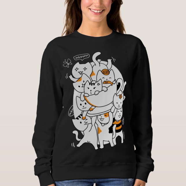 Cats and Coffee Sweatshirt (Vorderseite)