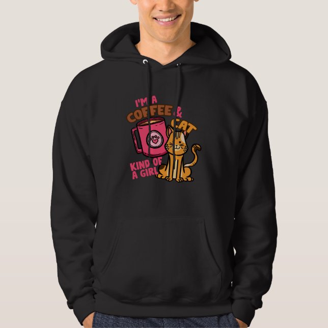 Cats and Coffee Women Cute Girl Hoodie (Vorderseite)