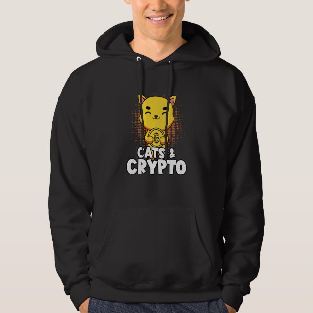 Cats And Crypto Cryptocurrency Blockchain Trader F Hoodie (Vorderseite)