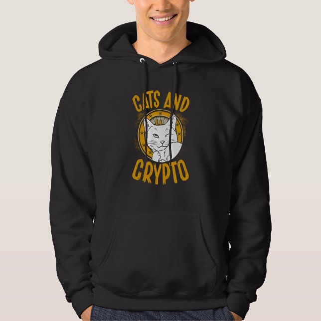 Cats And Crypto Cryptocurrency Blockchain Trader F Hoodie (Vorderseite)
